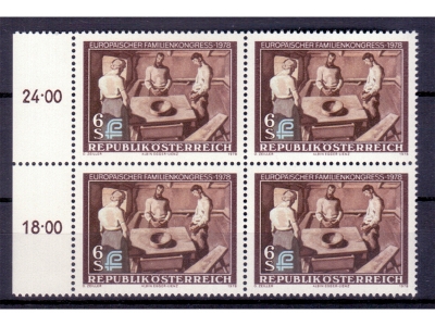 Österreich 1978 Familienkogreß 4er Block / **