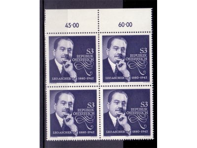 Österreich 1980 Leo Ascher 4er Block / **
