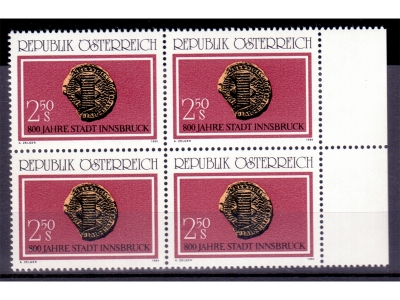 Österreich 1980 800 Jahre Innsbruck 4er Block / **