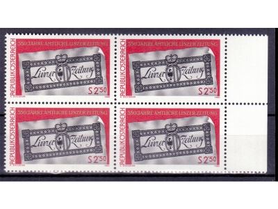 Österreich 1980 Linzer Zeitung 4er Block / **