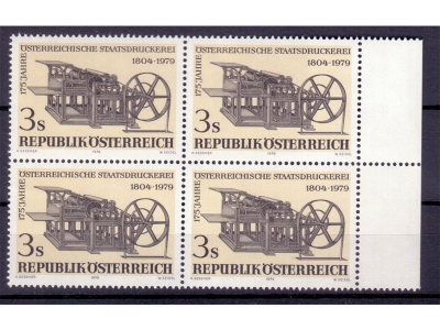 Österreich 1980 Staatsdruckerei 4er Block / **
