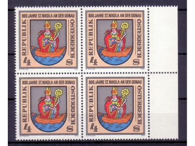 Österreich 1981 St. Nikola an der Donau 4er Block / **