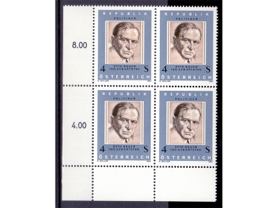 Österreich 1981 Otto Bauer 4er Block / **