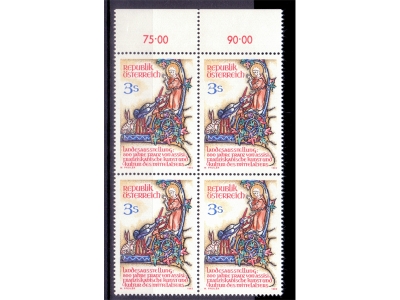 Österreich 1982 Landesausstellung Franz von Assisi 4er Block / **