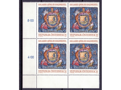 Österreich 1982 Gföhl im Waldviertel 4er Block / **