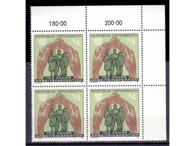 Österreich 1983 Arbeitsinspektion 4er Block / **