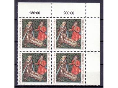 Österreich 1982 Weihnachten 4er Block / **