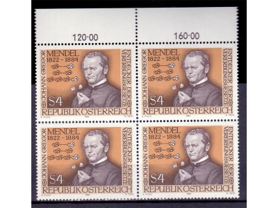 Österreich 1984 Johann Gregor Mendel 4er Block / **