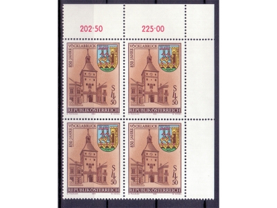 Österreich 1984 850 Jahre Vöcklabruck 4er Block / **