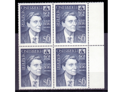 Österreich 1985 Alban Berg 4er Block / **