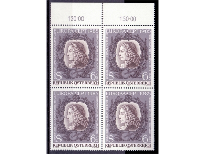 Österreich 1985 Europa CEPT 4er Block / **