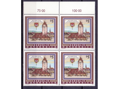 Österreich 1986 850 Jahre Kornneuburg 4er Block / **