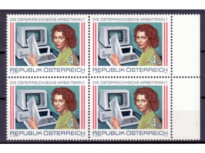 Österreich 1987 Arbeitswelt 4er Block / **
