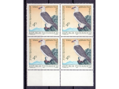 Österreich 1987 Schutzt gefährdete Tiere 4er Block / **