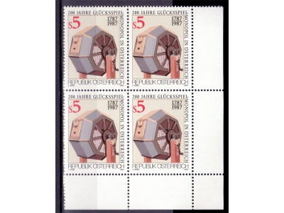 Österreich 1987 Glückspielmonopol 4er Block / **