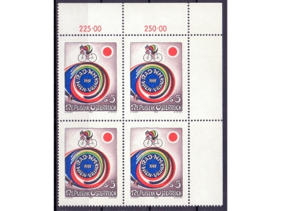 Österreich 1987 Rad WM 4er Block / **