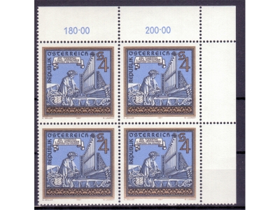 Österreich 1987 Paul Hofhaymer 4er Block / **