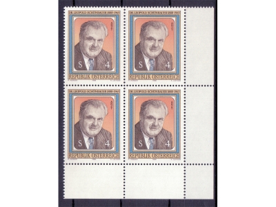 Österreich 1988 Leopold Schönbauer 4er Block / **