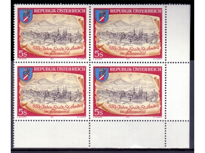 Österreich 1989 650 Jahre St. Andrä 4er Block / **