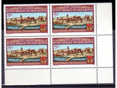 Österreich 1989 750 Jahre Bruck 4er Block / **