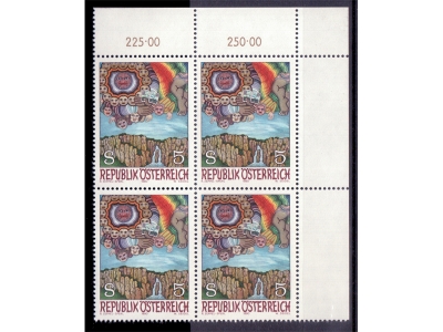 Österreich 1990 Moderne Kunst 4er Block / **