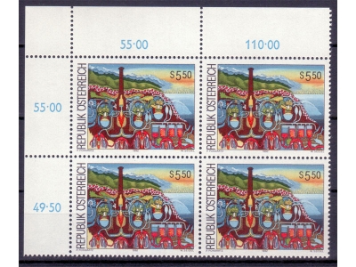 Österreich 1992 Moderne Kunst 4er Block / **