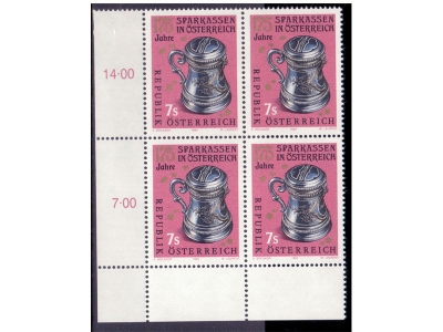 Österreich 1994 175 Jahre Sparkassen 4er Block / **