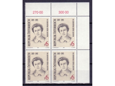 Österreich 1995 Käthe Leichter 4er Block / **