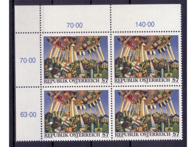 Österreich 1996 Moderne Kunst 4er Block / **