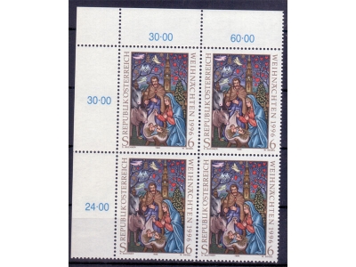 Österreich 1996 Weihnachten 4er Block / **