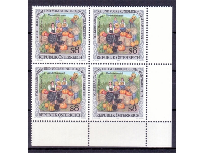 Österreich 1999 Volksbrauchtum Kürbisfest 4er Block / **